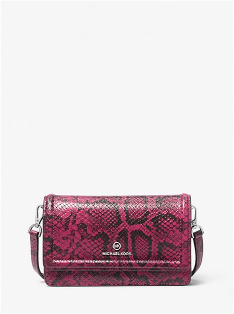 michael kors jet set crossbody snake|Jet Set Small Snake Embossed Leather Smartphone Crossbody .